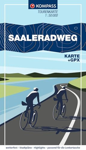 KOMPASS Fahrrad-Tourenkarte Saaleradweg - Von Münchberg nach Schönebeck (Elbe) 1:50.000: GPX-Datei zum Download, Leporello Karte, reiß- und wetterfest