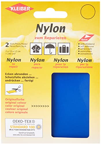 Kleiber + Co.GmbH Nylon-Flicken, 100% Polyamid, Kornblau, ca. 10 cm x 12 cm
