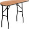Flash Furniture Furman 1,2 m Halbrunder Allanlass-Holz-Klapptisch Event-Tisch, faltbar, tragbar, halbrund, Banketttisch mit Holzplatte, Natur/Schwarz