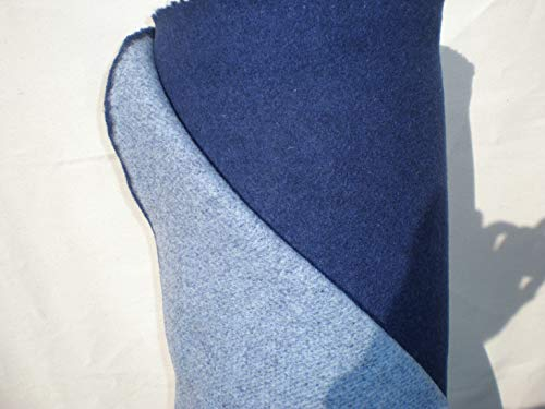 Walkloden Doubleface Stoff - blau/hellblau