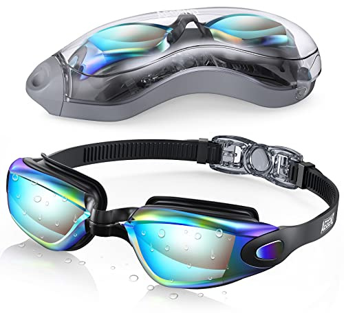 Gafas de natación Aegend, gafas de natación, sin fugas, antiniebla, protección UV, con funda de protección gratuita para adultos, hombres, mujeres, jóvenes, niños, niños y niñas, multiuso, Agua (Aqua)