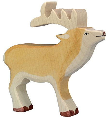 cama24com Hirsch Holzfigur Holzspielzeug von Holztiger mit Palandi® Sticker