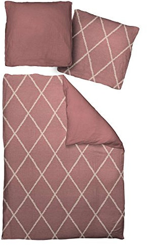 adam Casket Valdelana Bettwäsche-Set, Bio Baumwolle, Cherry, 135 x 200 cm, 2-Einheiten