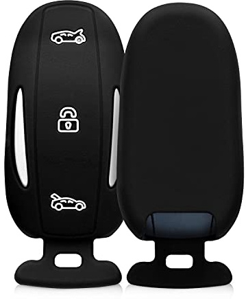 kwmobile Key Fob Cover for Tesla Model X Car Key Cover - Protective Car Key Case - Soft Anti-Slip Shell - Scratch Resistant - Black