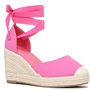 La Modusa-Alpargatas con estampado Python de cuña trenzado, fucsia, 36 EU