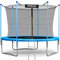 Neo-Sport Trampolin Outdoor Kinder Gartentrampolin Sicherheitsnetz Innen Leiter Gepolsterte Stangen Wetterfest Rostfrei Blau Schwarz 252 cm