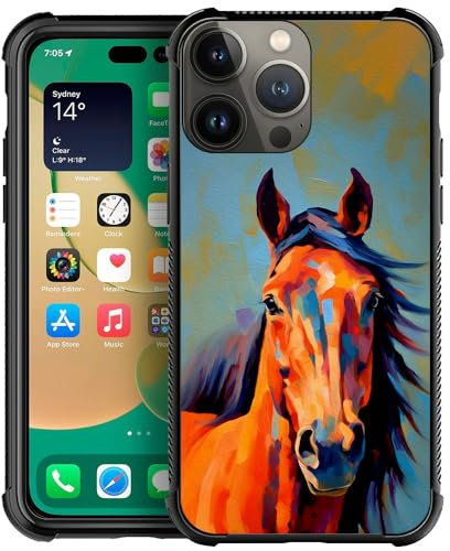 CARLOCA Compatible with iPhone 11 Case,Colorful Horse for Girls,Graphic Design Shockproof Anti-Scratch Drop Protection Case for iPhone 11