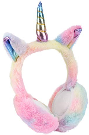 Amosfun Einhorn Ohrenschützer Plüsch Ohrenwärmer Winter Ohrenschützer Ohrabdeckungen für Kaltes Wetter Lila Blau