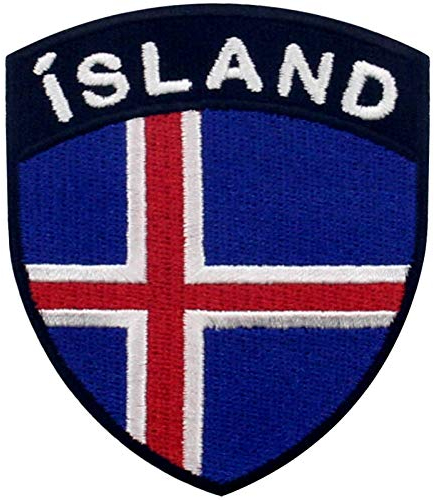Island Schild Flagge Bestickter Aufnäher zum Aufbügeln/Annähen