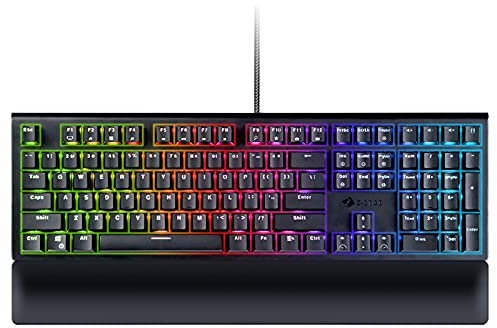 Z-Edge Mechanical Gaming Keyboard Wired USB Gaming Keyboard 108 Keys with Customizable Rainbow Backlit, Anti-Ghosting, Aluminium Plate, Plug & Play, for Gamers and Typists - US Layout
