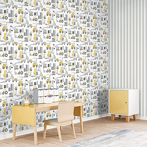 Tapete Baustelle grau und gelb Tiny Tots 2 - G78362 Qualität 'tnt