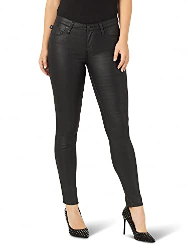 Rock & Republic Women's Denim Rx Berlin Mid Rise Skinny Jean, Black List - Coated Black, 16