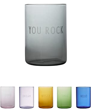 Design Letters Lieblings Trinkgläser | Perfekt als Wassergläser, Gin Gläser, Camping Gläser | Trinkgläser Bunt aus Borosilikat | Zahnputzbecher Glas Spülmaschinen & Mikrowellengeeignet 350 Ml