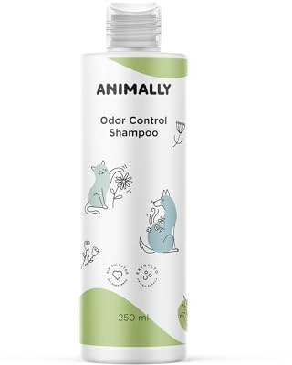 Animally luktkontroll schampo - Lukthämmande och talgreglerande för hundar och katter. Veganskt, sulfat- och parabenfritt. 250 ml