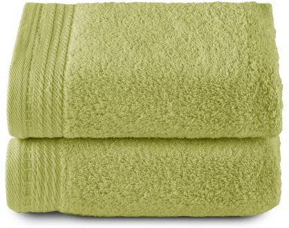Top Towel - Premium - Grandes Serviettes de Bain - Serviettes de Bain - 2 Serviettes pour Le Visage ou Le Bidet - 30x50 cm - 100% Coton - 600 Grammes - Citron Vert
