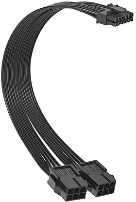 iHaospace Dual PCI-E 6 Pin to 12 Pin GPU Power Adapter Cable for RTX 30 Series, GPU Power Extension Cable 30CM,Video Card Power Cable Connector