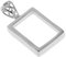 barenx Colgantes de plata de ley 925 con forma rectangular, base en blanco, cabujones y bisel