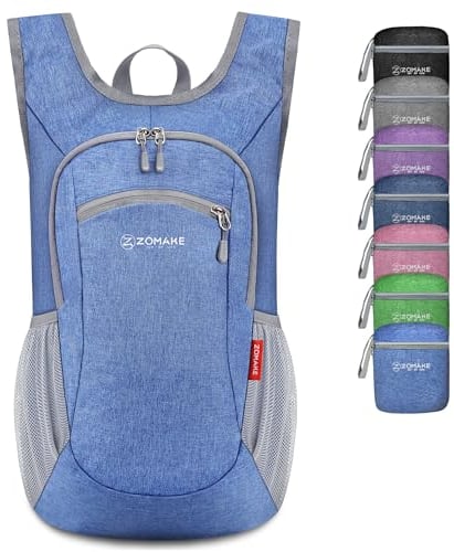ZOMAKE Sac à Dos Ultra Léger 10L,Mini Pliable Sac a Dos de Jour pour Voyage Randonnée pour Femme Homme Enfant(Bleu Foncé)