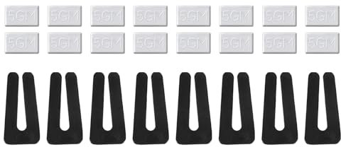 PATIKIL Ceiling Fan Blade Balancing Kit, 8 Sets Include 8Pcs Plastic Balancing Clips and 16Pcs Metal Self-adhesive 5G Weight for Ceiling Fan, White/Black