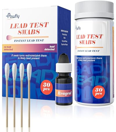 Pawfly New Lead Test Kit 30 Pcs Rapid Home Lead Test Swabs with Reagent | Quick Results in 30 Seconds Instant Lead Testing Swabs Kit for House Surfaces Dishes Metal Toys Jewelry and Wood