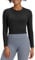G4Free BareFeel Womens Long Sleeve Crop Top Activewear Shirts Sports Crop Tops Slim Athletic Gym Yoga Shirt Cropped Basic Tight Shirt Black