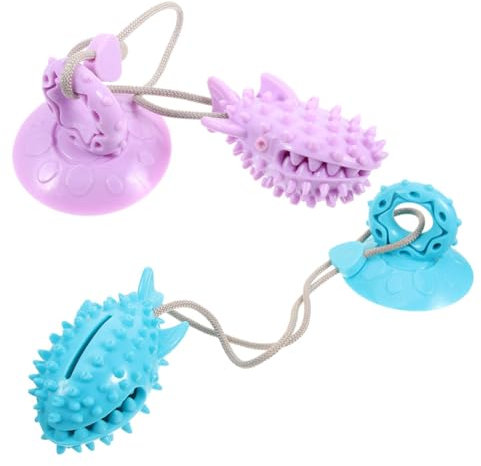 Milisten 2pcs Interactive Dog Slow Feeder Toy Chewing and Play Food Dispenser for Puppies and for Indoor Use and Shape
