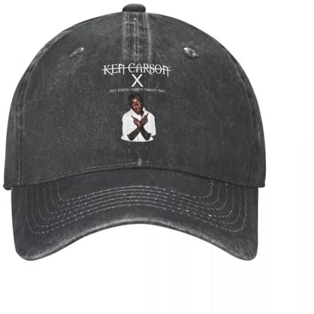 DTDSWNCD Klassisch Ken Carson Unisex Baseballmütze Teen X Rapper Distressed Washed Hüte Kappe Retro Outdoor-Aktivitäten Snapback Hut cool