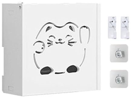 WiFi Switch, Router Rack Wandmontage | Versteckbox für Fortune Cat Kabelrouter | Süße Organizer Box für Router, Wifi Router Halterung für Fernbedienungen, Schmuck