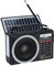 Portable Retro Radio, AM/FM/SW Compact Bluetooth Radio with Solar Panel, Portable LED Lighting, Rechargeable Battery, Support TF Card/USB MP3 Player (Black)