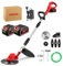 ONEVAN Tagliaerba a batteria, 20 V, con 2 batterie da 4000 mAh e 3 tipi di coltelli, decespugliatore senza spazzole, batteria 113-133 cm, manico telescopico, larghezza di taglio 25 cm