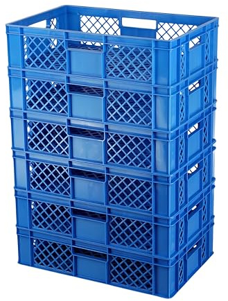 Logiplast 6 Stück Bäckerkisten Brotkisten 600 x 400 x 150 mm in blau