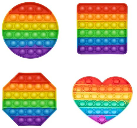 Plopper Spielzeug, 4 Stück Bubble Fidget Toys, Regenbogen Antistress Spielzeugs, Sensorisches Spielzeugs, Relief Angst Autismus, Antistress Spielzeug Für Kinder Und Erwachsene