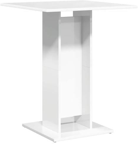 SXJEQOC Essen Tisch Küchentisch Klein Esstisch Klein Stubentisch - Bistrotisch Hochglanz-Weiß 60x60x75 cm Holzwerkstoff für Garten Sitzecke Küche Wohnzimmer