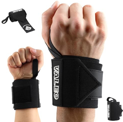 Handgelenk Bandagen Gym 57x8 cm – 1 Paar Verstellbare Handgelenkstütze Schwarz für Krafttraining, Gewichtheben, Fitness und Training, Komfortabel, Schweißableitend, Langlebig, Für Männer und Frauen