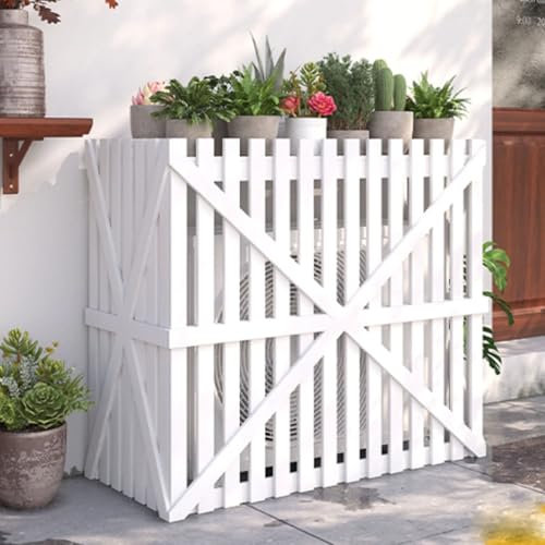DDNGEJ Protective Cover for Air Conditioner Outdoor Unit Mini Split Air Conditioner Cover Outdoor Wooden Air Conditioner Fence To Hide Air Conditioner Suitable for Out
