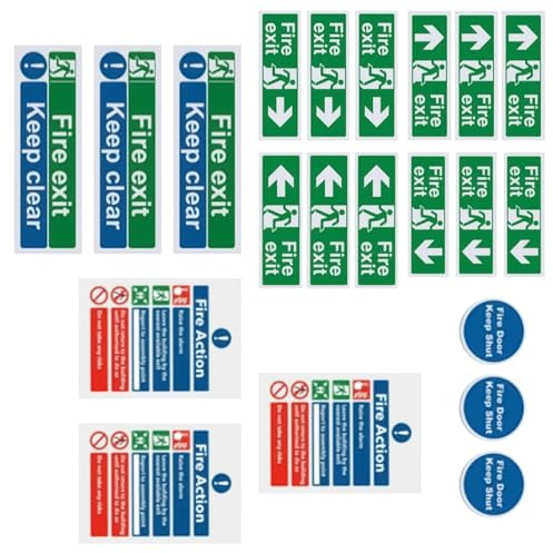 Wetterfestes Feuer Verlässt Schilder Aufkleber Rechts Links Nach Oben Sicherheitsschilder Feuerflucht Beschilderungsschild Schild