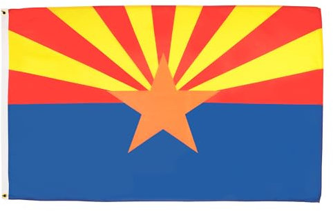 AZ FLAG - Lot de 2 Drapeau Arizona - 90x60 cm - Drapeau Etat Américain - Usa - Etats-Unis 100% Polyester Avec Oeillets Métalliques Intégrés