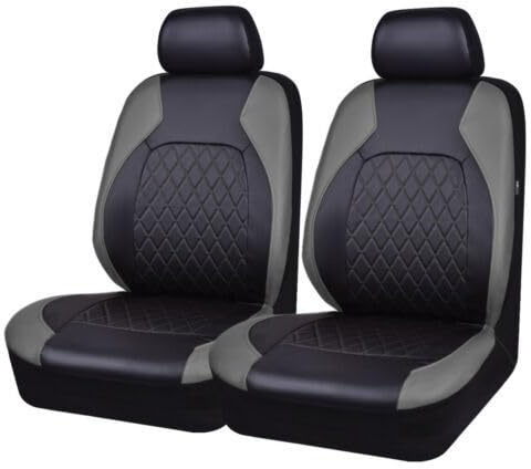 MMPZZ Autositzbezug für VW Arteon/Polo/Golf/Passat/ID.3/ID.4/ID.5/ID.7/ID. Buzz, Zweiteiliger Vordersitzbezug, Rutschfester Bequemer Sitzschoner,Grey