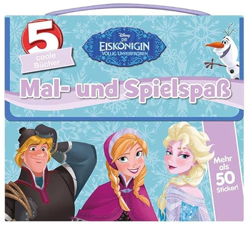 Disney Die Eiskönigin: Mal- und Spielspaß: 5 coole Bücher und mehr als 50 Sticker in einer Box: 5 coole Bücher. Mehr als 50 Sticker
