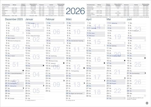 Tafelkalender A4 2026: Praktischer Jahresplaner für den Schreibtisch oder an der Wand. Terminkalender mit Vorder- und Rückseite. Jahreskalender zum Eintragen. (Bürokalender Heye)