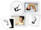 Pearhead 13041 Collage Frame, Bilderrahmen für zwei Fotos, Hand und Fußabdruck, weiß