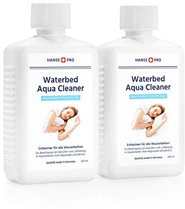 HANSE PRO Waterbed Aqua Cleaner, 2 x 250 ml I Wasserbett-Entkeimer I Wasserbetten-Pflege I für alle Wasserbetten geeignet I Wasser-Entkeimer I gegen Blasenbildung und Gerüche