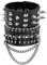 MILAKOO 3 Pcs Spike Punk Rock Schwarz PU Leder Manschette Armband Ajustable Druckknopf