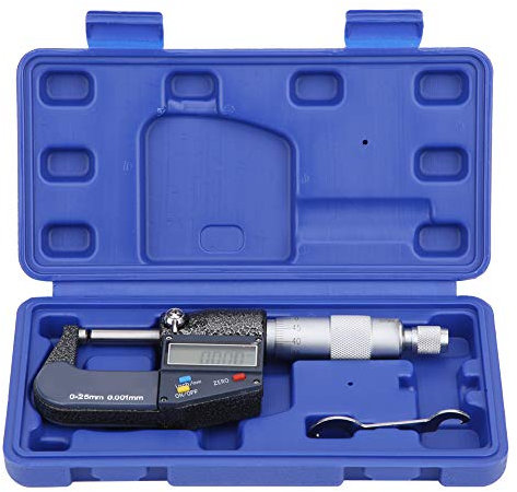 Calibri a corsoio elettronici a doppia testa tonda Micrometro digitale Acciaio inossidabile 0-25 mm con incisione metrica Display HD per strumento