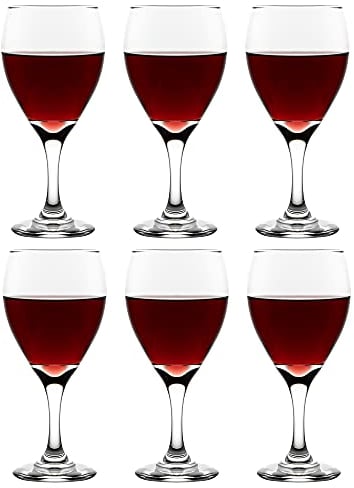 Libbey Red Wine Glasses Teardrop - 355 ml / 35.5 cl - Pack of 6 - Dishwasher Safe - Timeless - Strong Quality, Transparent