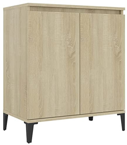 vidaXL Buffet, Armoire avec 2 Portes, Meuble de Rangement, Organisateur de Salle de Séjour Salon, Industriel, Chêne Sonoma Bois d'Ingénierie