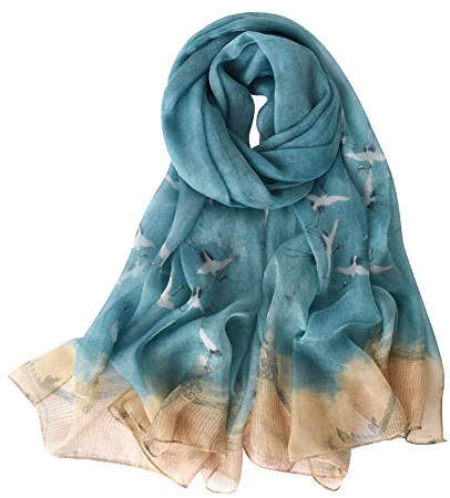 STORY OF SHANGHAI Seidenschal Damen 100% Seide, 30+ Farben XXL Blumen Seidentuch, Stola für Abendkleid Hochzeit, Seide Schal Halstuch, 175 * 110cm