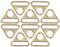 Hapivida Packung mit 10 Metall Dreieck Schnallen, 38 mm Dreieckiger Einstell Metallring,Mehrzweck D-Ring Schnalle, für Gepäck, Rucksackgurte, Gurtband Zubehör(Gold)