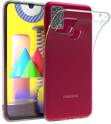 EAZY CASE Hülle kompatibel mit Samsung Galaxy M31 Schutzhülle Silikon, Ultra dünn, Slimcover, Handyhülle, Silikonhülle, Backcover, Durchsichtig, Klar Transparent