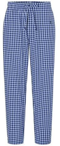 El Búho Nocturno Bas Pyjama Homme Long Popeline à Carreaux Pantalon Pyjama Homme, 50% Rayonne dérivée du Bambou, 50% Polyester, Bleu 8978, XXL